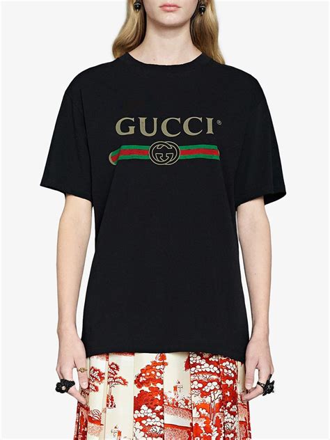 oversize t-shirt with gucci logo|gucci graphic t shirt.